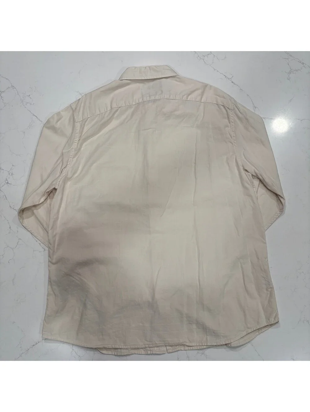 Banana Republic Standard Fit Linen Blend Button Down Shirt Cream Off White Men L